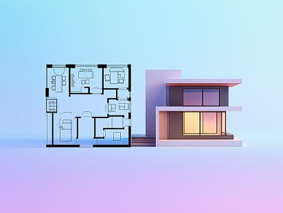 Visualize a house from blueprints